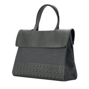 Kwani Tote Bag Gray Studded Nylon Leather Neutral Laptop Korea Adjustable Modern